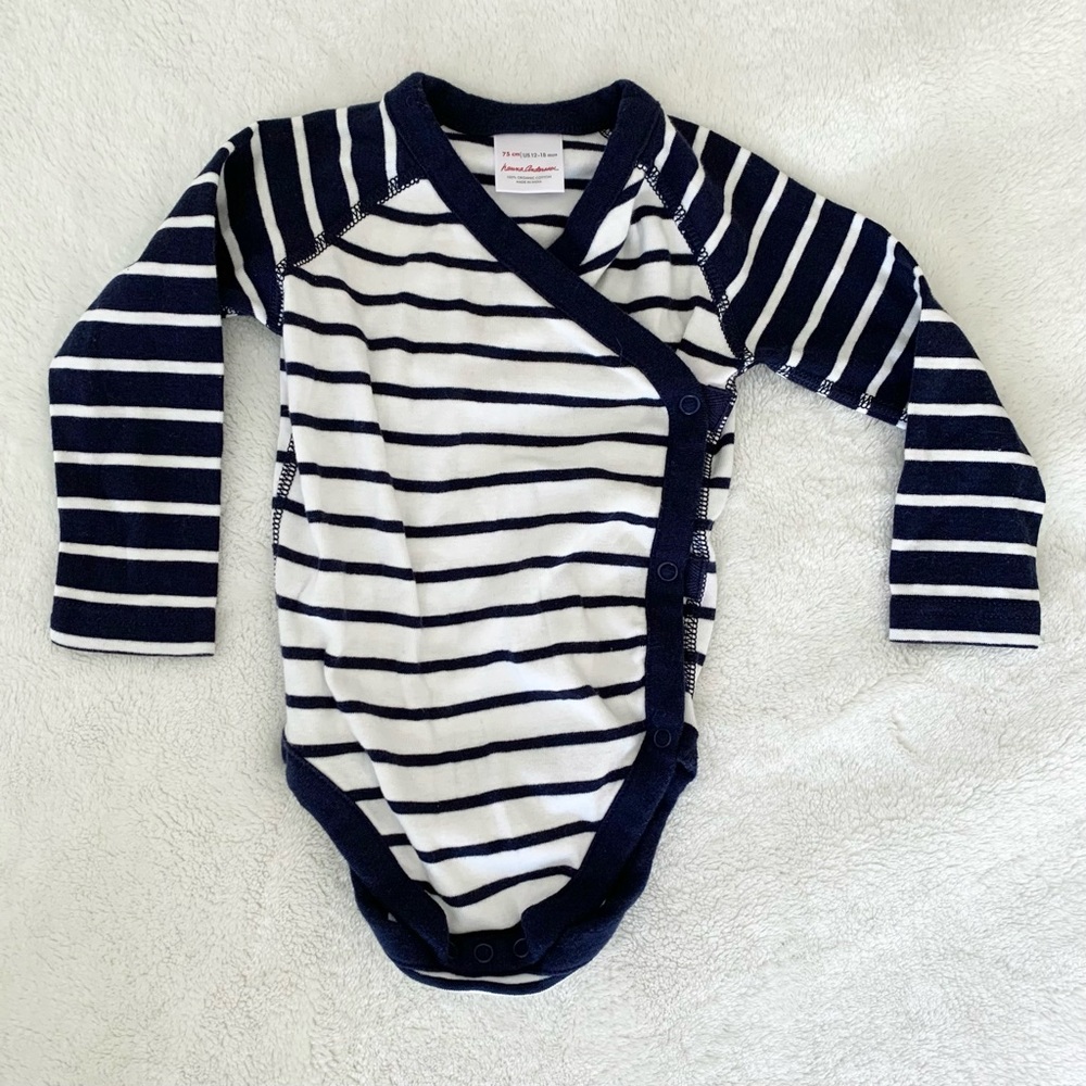 Hanna Andersson Long-Sleeve Bodysuit, Size 12-18M